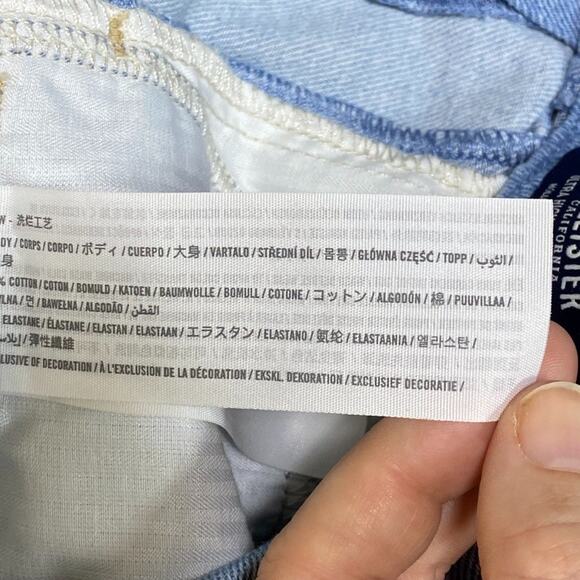 Hollister Womens Patchwork Jeans Size 27 x 27 Boho Hippie Straight Leg High Rise - Picture 7 of 12